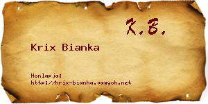 Krix Bianka névjegykártya