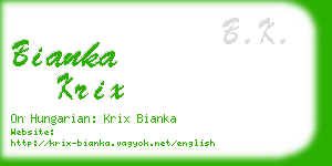bianka krix business card